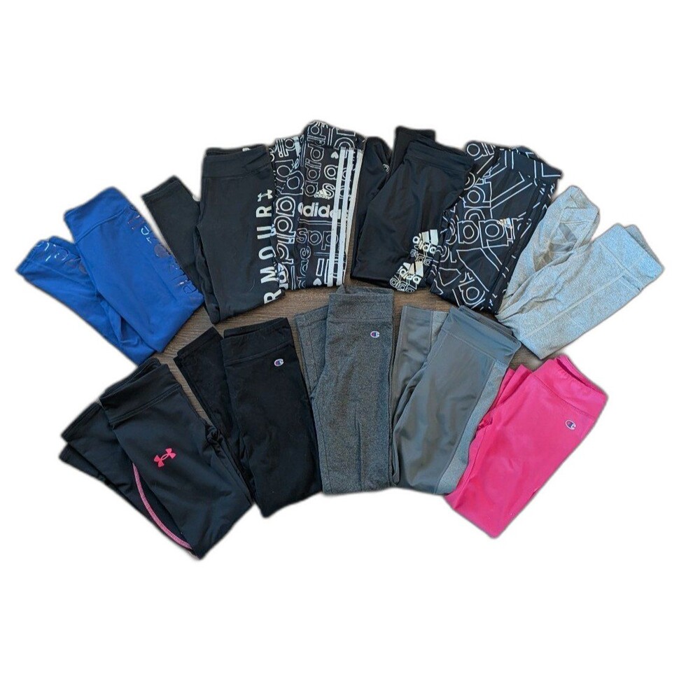 Girls Athletic Leggings Lot Under Armour Adidas Nike Zella Athleta Champion Sz S